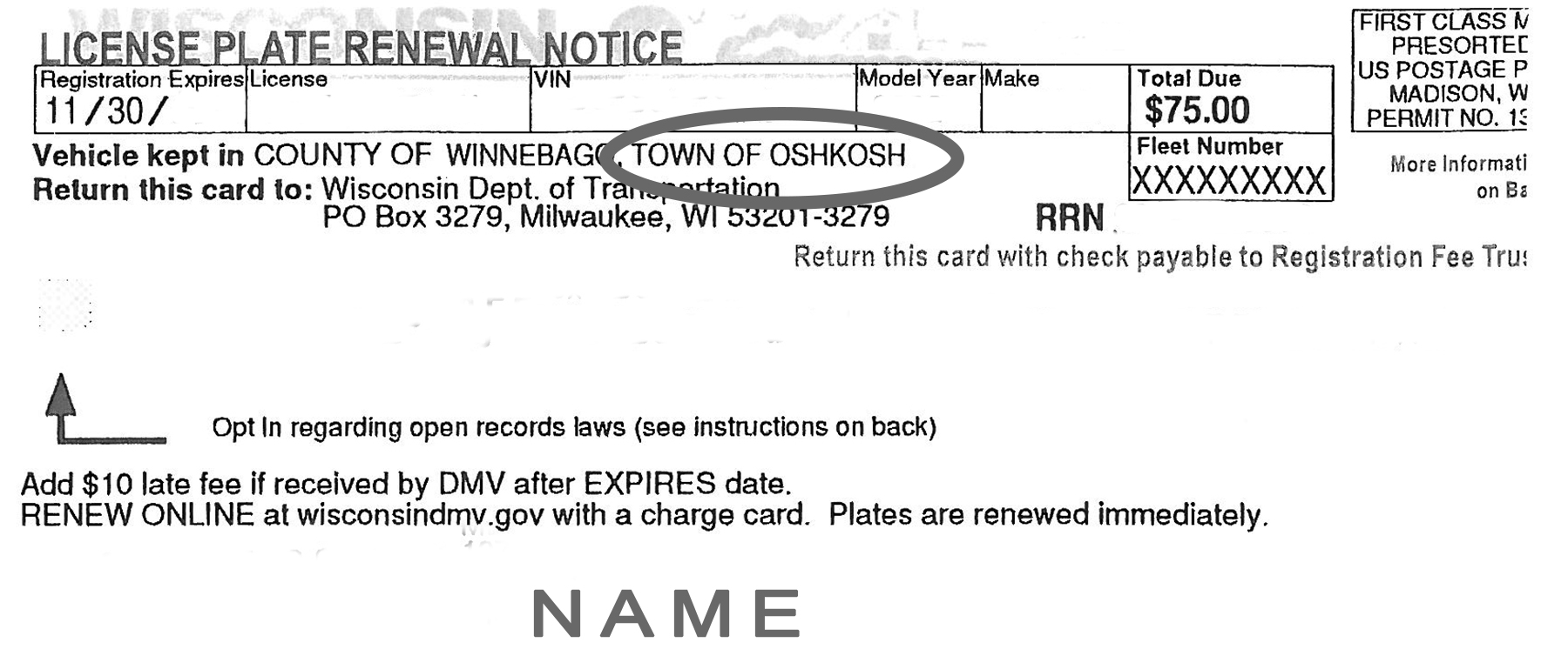 Be vigilant when renewing your vehicle license plate